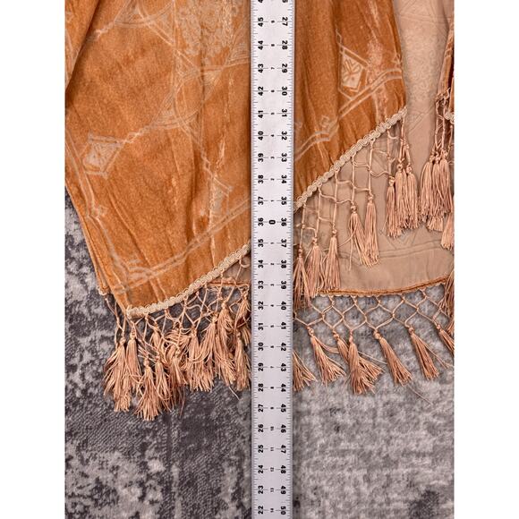 Free People Kimono OS One Size Womens Velvet Tassel Duster - Picture 5 of 6